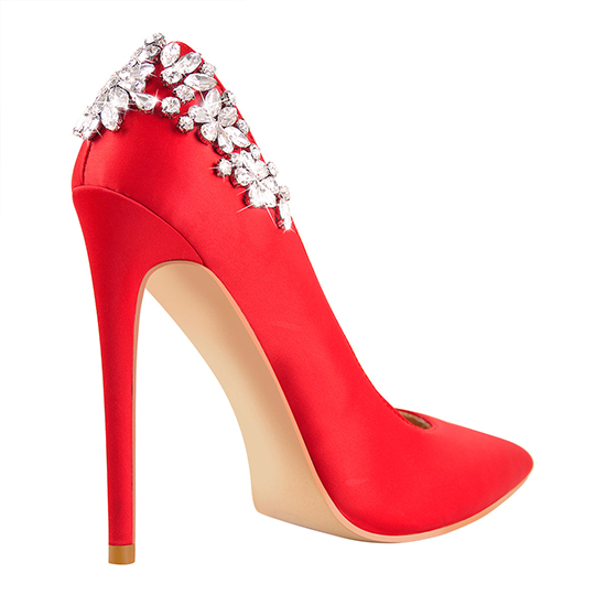 Pointed Toe Rhinestone Stiletto Pumps (6)